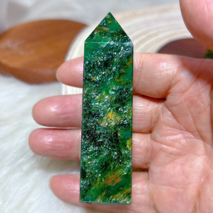 Green Jasper Crystal Tower