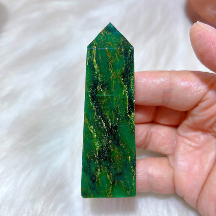 Green Jasper Crystal Tower