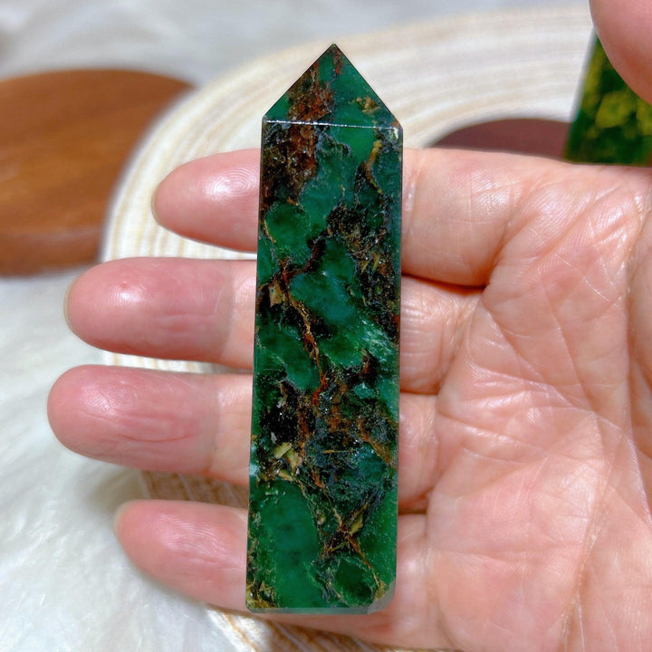 Green Jasper Crystal Tower