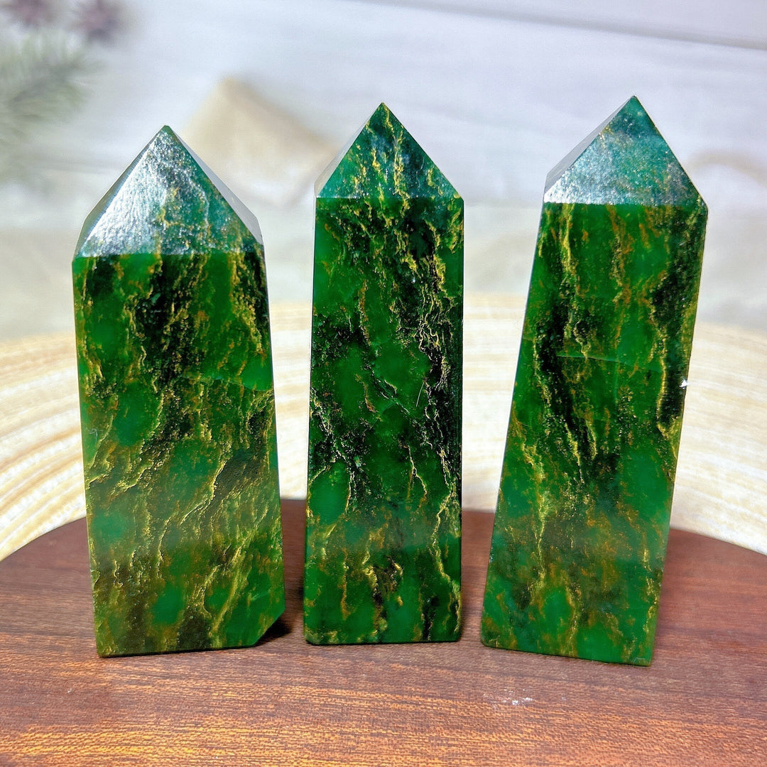 Green Jasper Crystal Tower