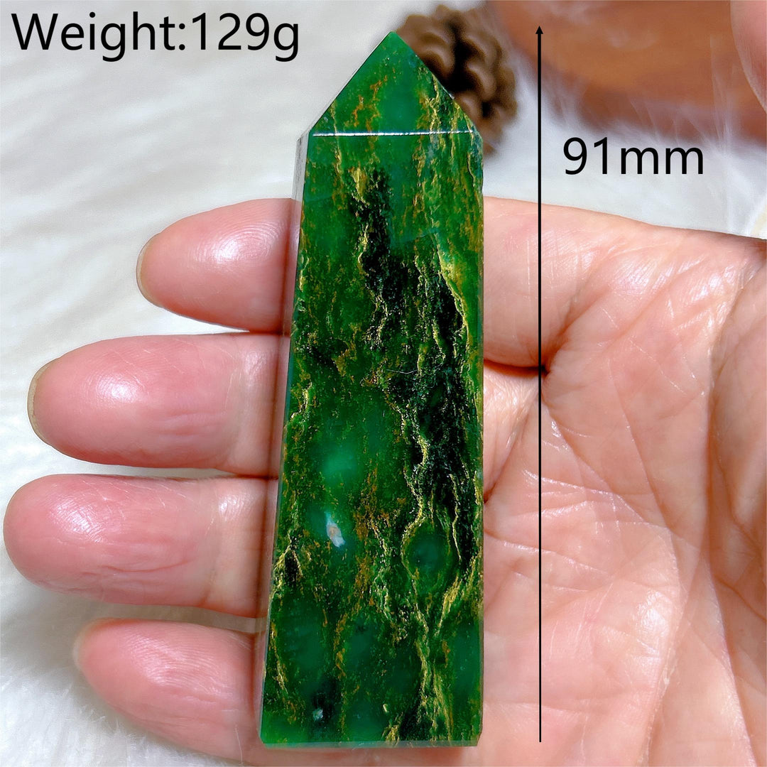 Green Jasper Crystal Tower