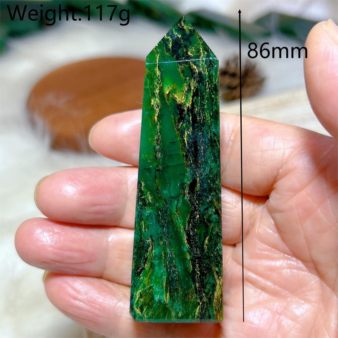 Green Jasper Crystal Tower