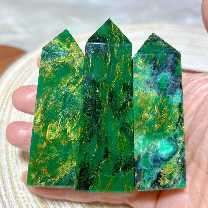 Green Jasper Crystal Tower