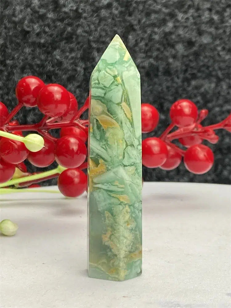 Green Laced Jasper Tower