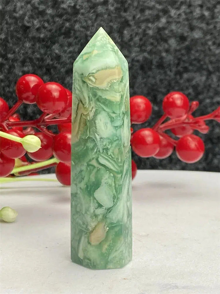 Green Laced Jasper Tower