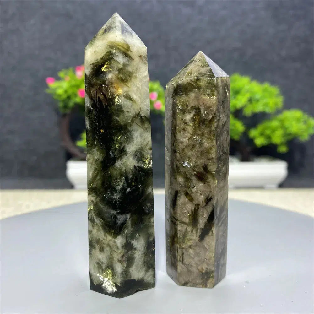 Green Mica Tourmaline Tower