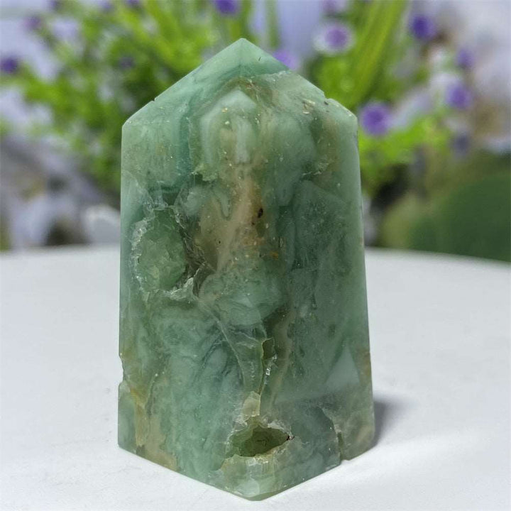 Green Moonstone Crystal Square Tower