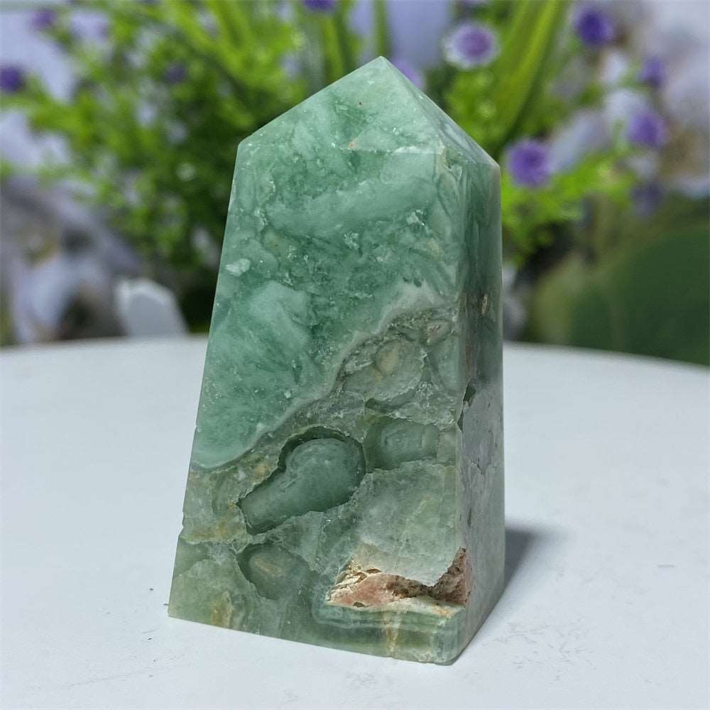 Green Moonstone Crystal Square Tower