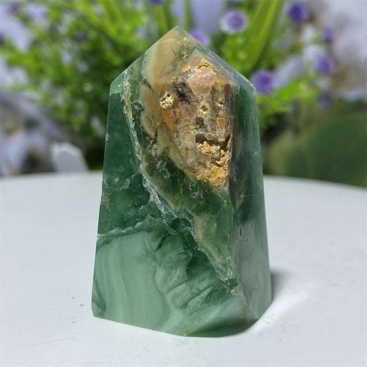 Green Moonstone Crystal Square Tower