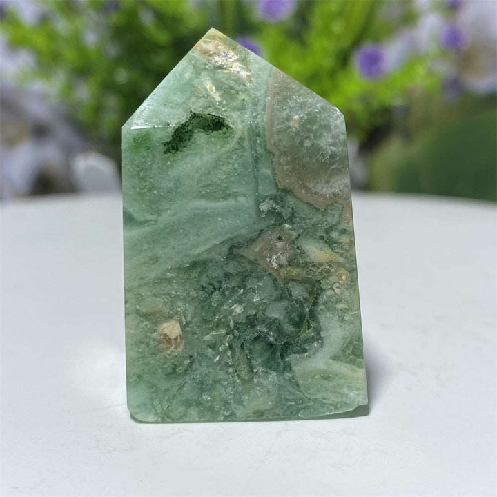 Green Moonstone Crystal Square Tower