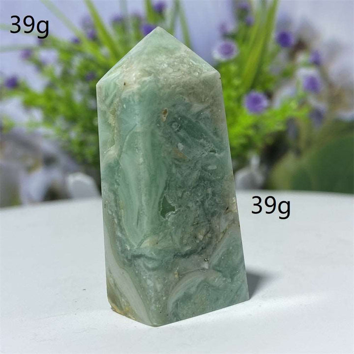 Green Moonstone Crystal Square Tower