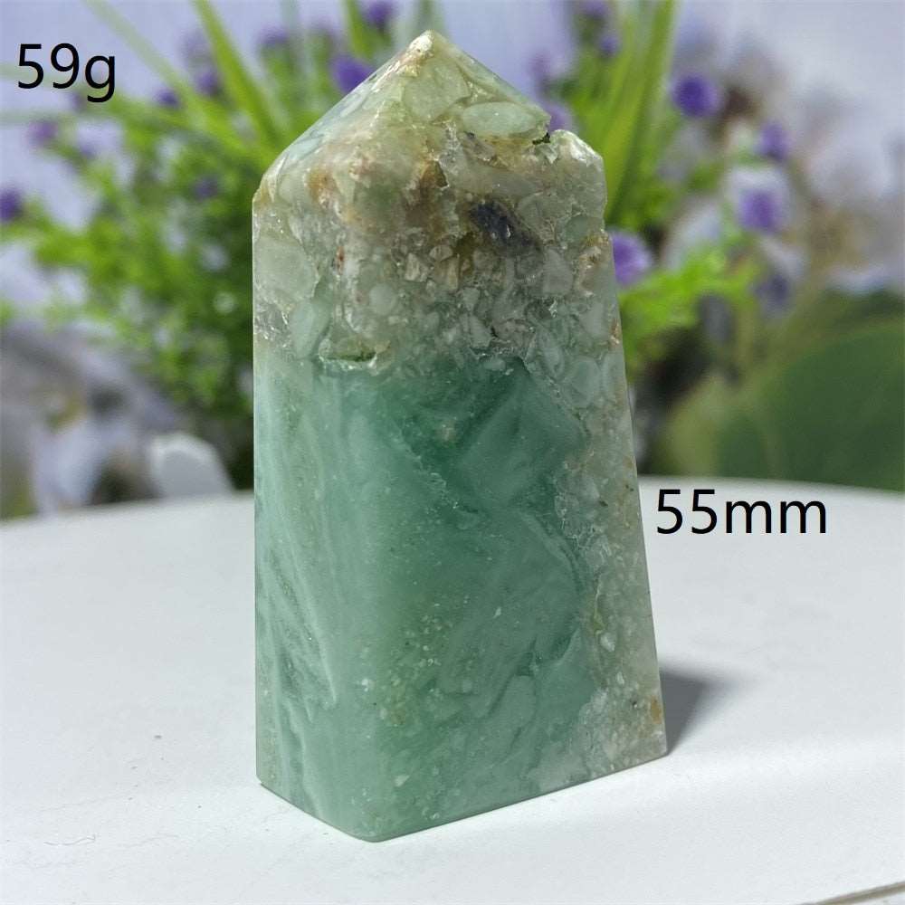 Green Moonstone Crystal Square Tower