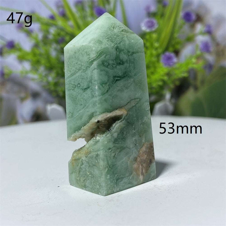 Green Moonstone Crystal Square Tower