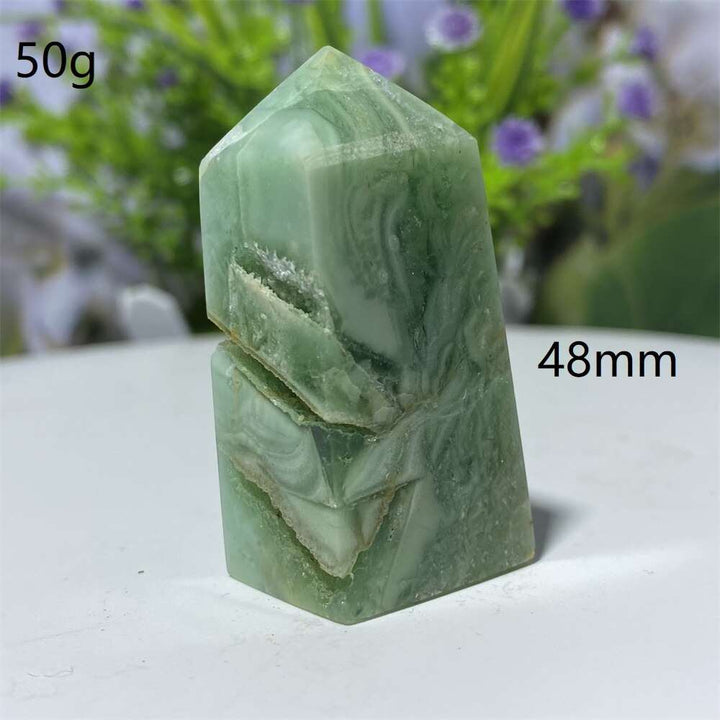 Green Moonstone Crystal Square Tower