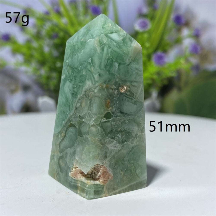 Green Moonstone Crystal Square Tower