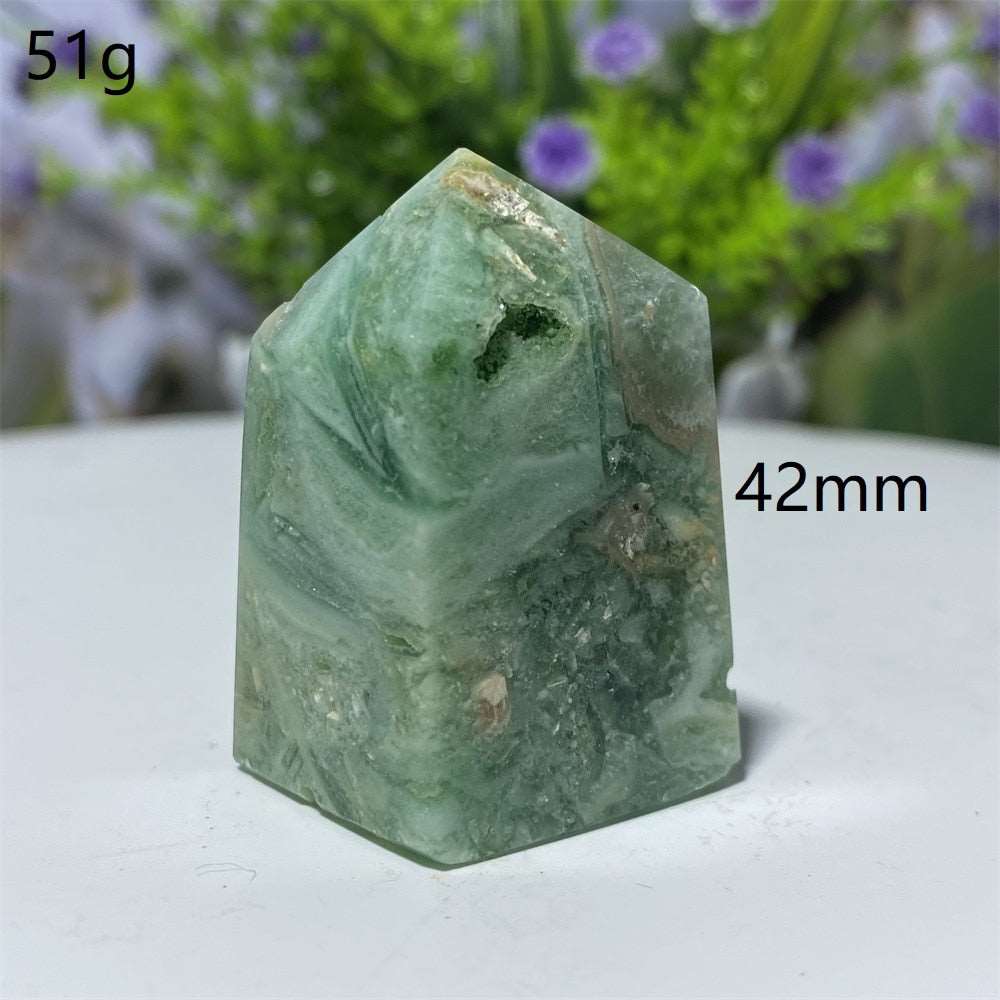 Green Moonstone Crystal Square Tower