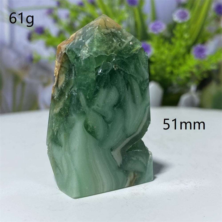 Green Moonstone Crystal Square Tower