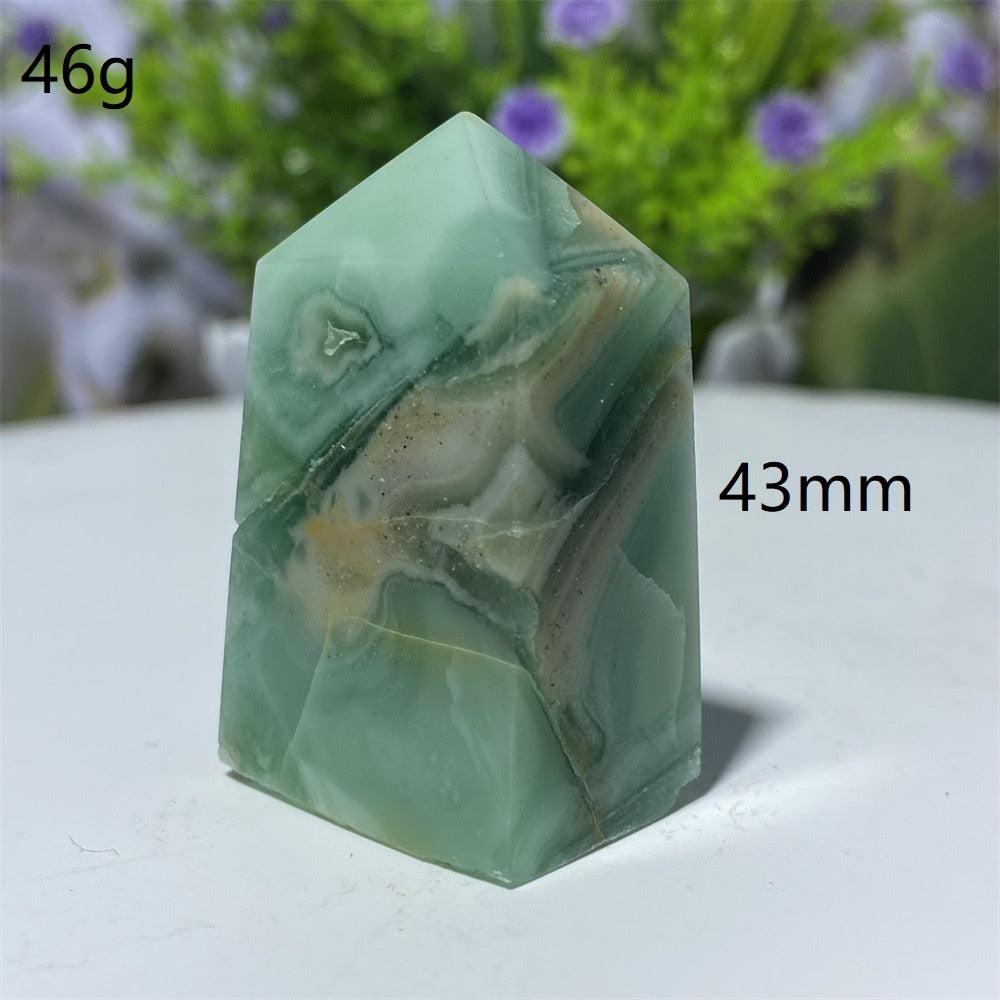 Green Moonstone Crystal Square Tower