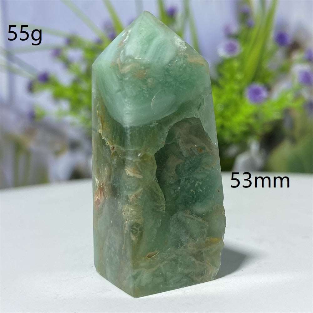 Green Moonstone Crystal Square Tower