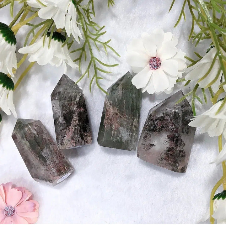 Green Phantom Garden Quartz Rainbow Point