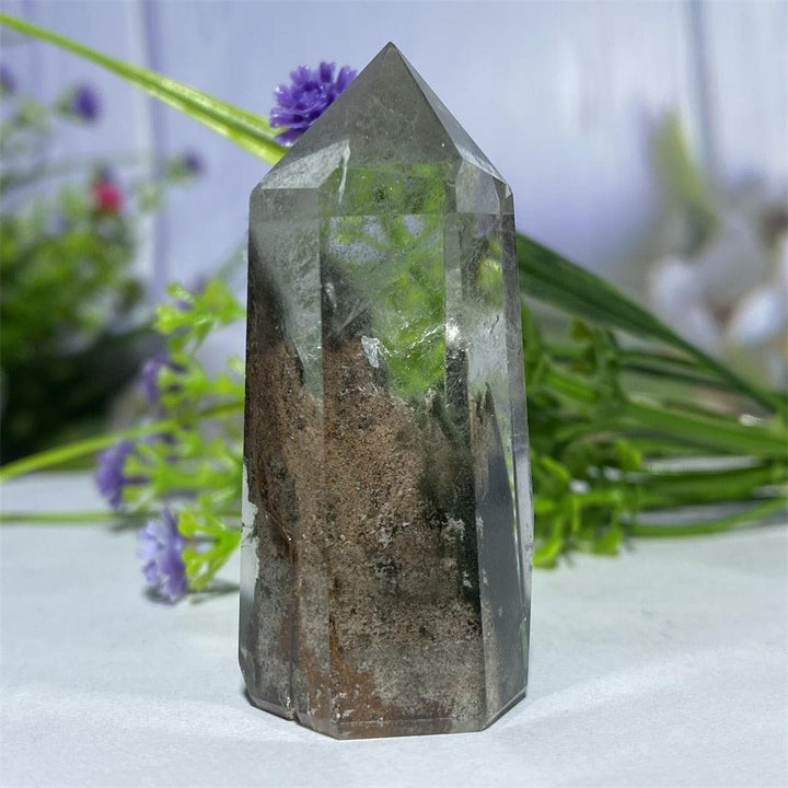 Green Phantom Quartz Hexagon Prism Point