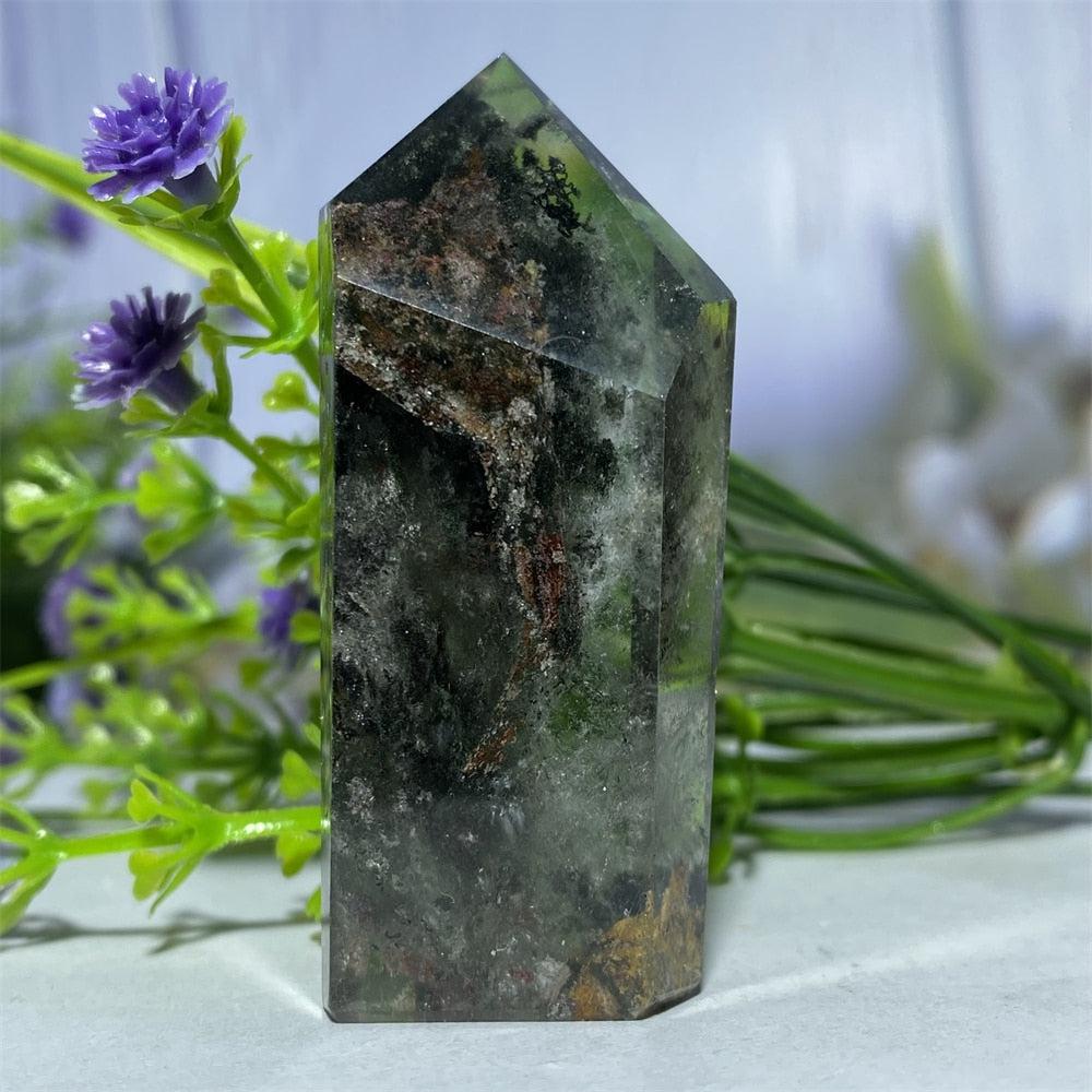 Green Phantom Quartz Hexagon Prism Point