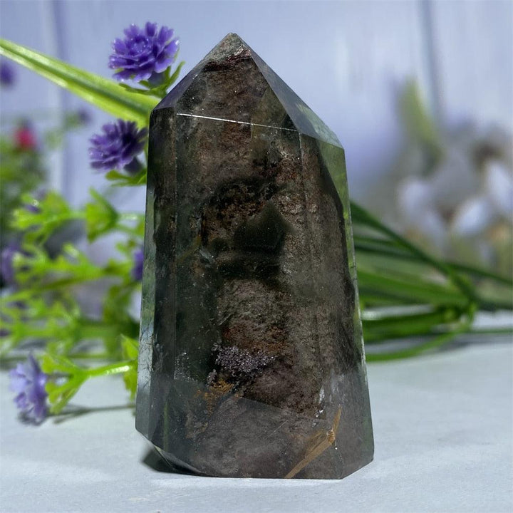 Green Phantom Quartz Hexagon Prism Point