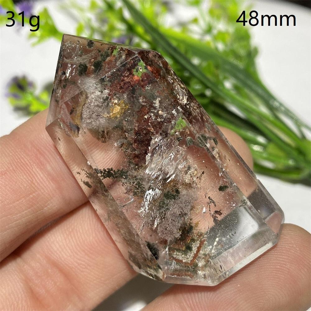 Green Phantom Quartz Hexagon Prism Point