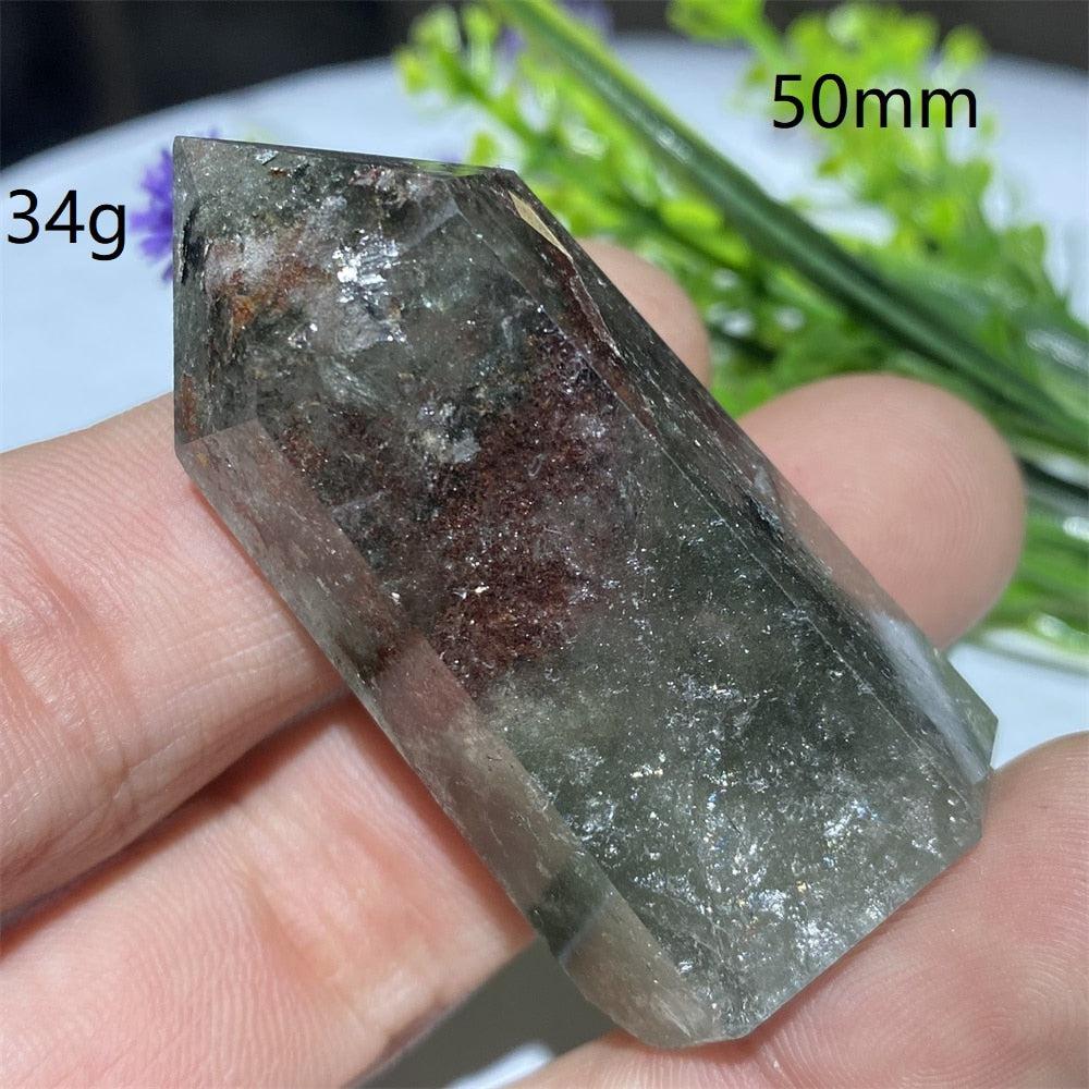 Green Phantom Quartz Hexagon Prism Point