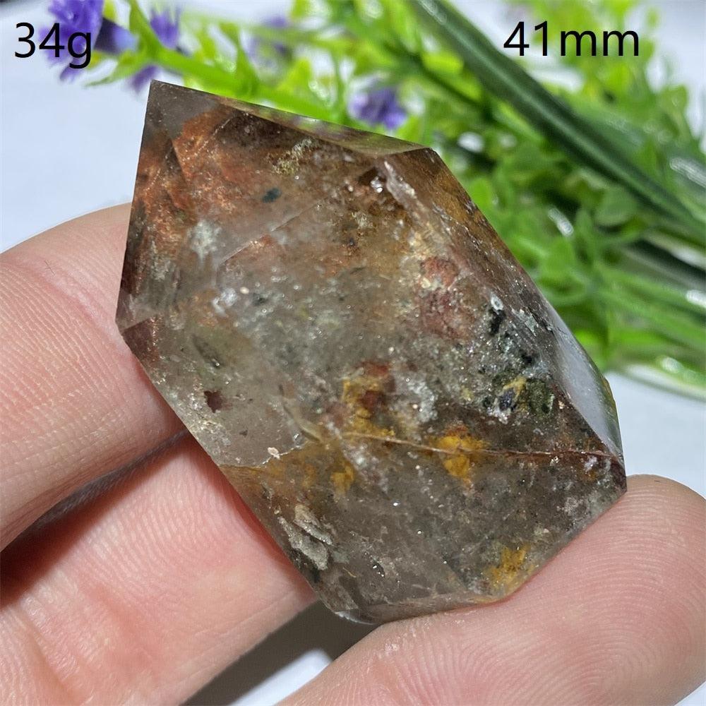 Green Phantom Quartz Hexagon Prism Point