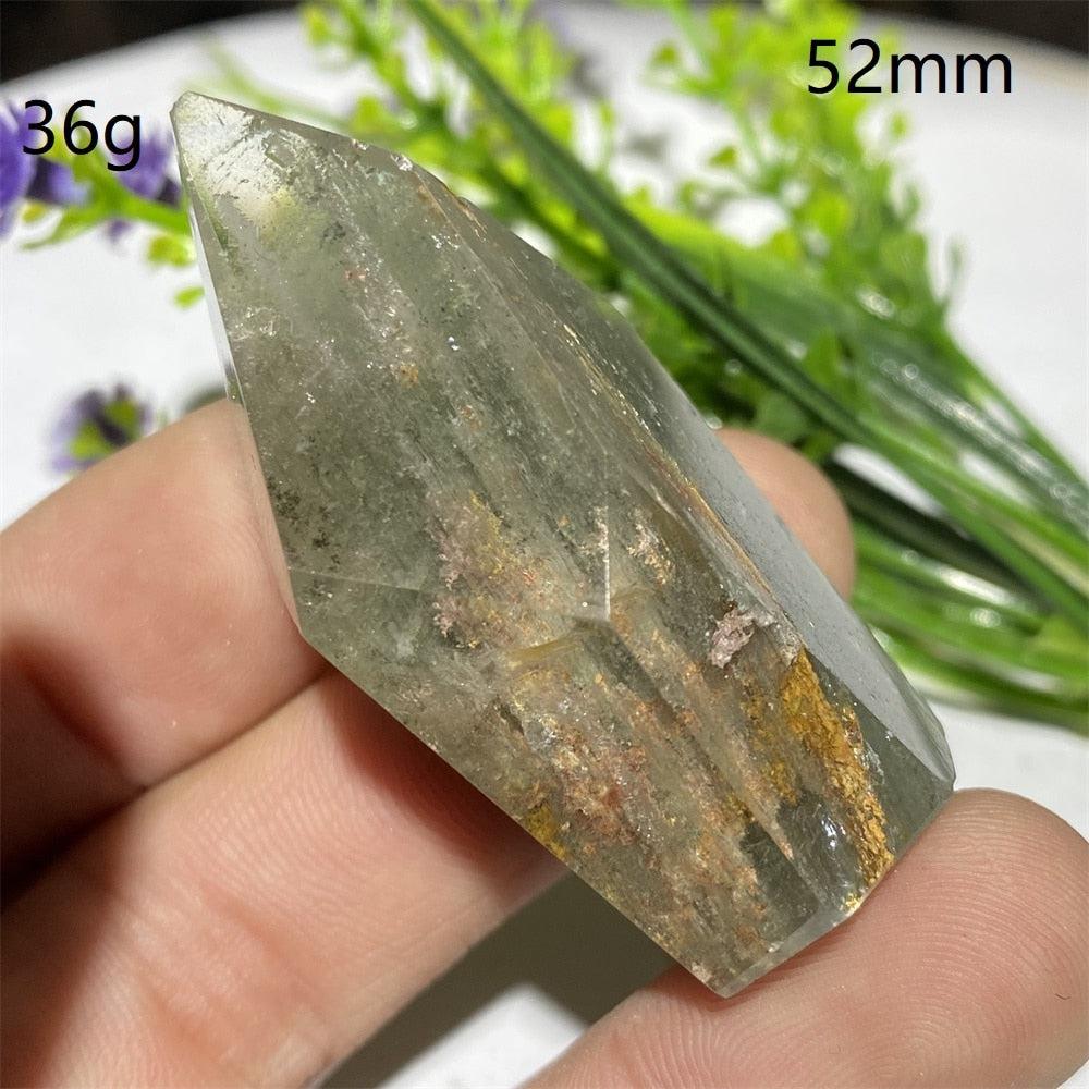 Green Phantom Quartz Hexagon Prism Point