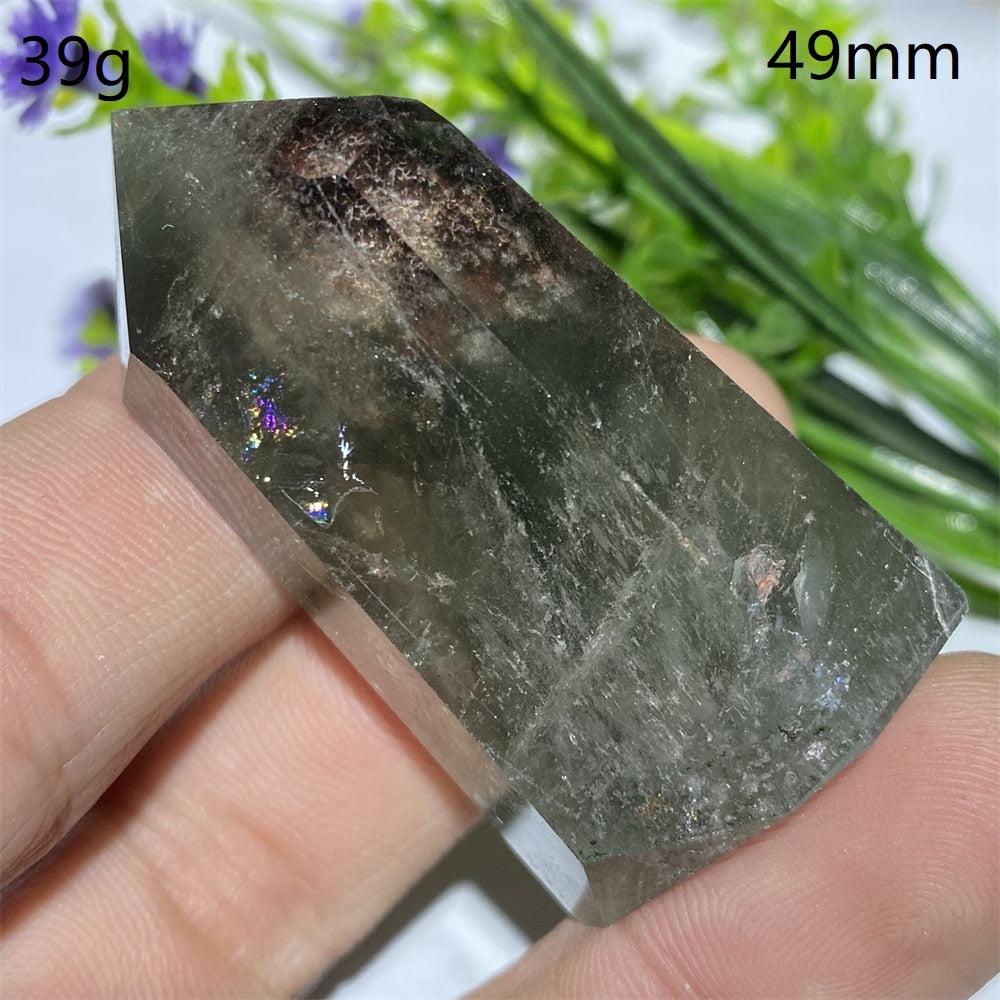 Green Phantom Quartz Hexagon Prism Point