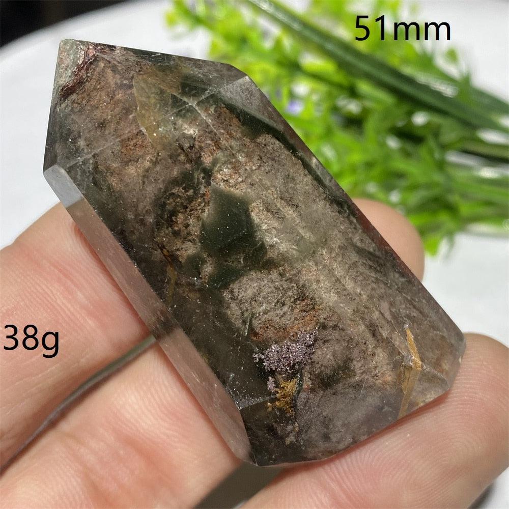 Green Phantom Quartz Hexagon Prism Point