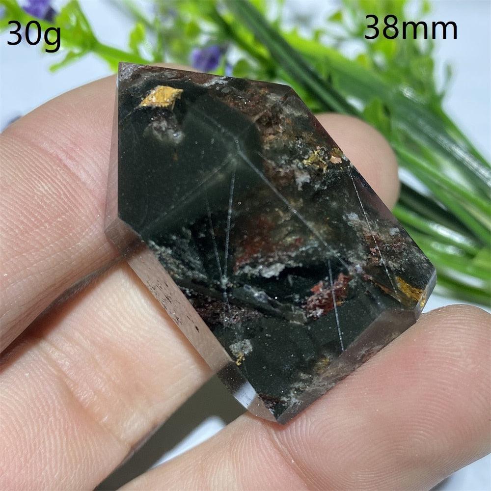 Green Phantom Quartz Hexagon Prism Point