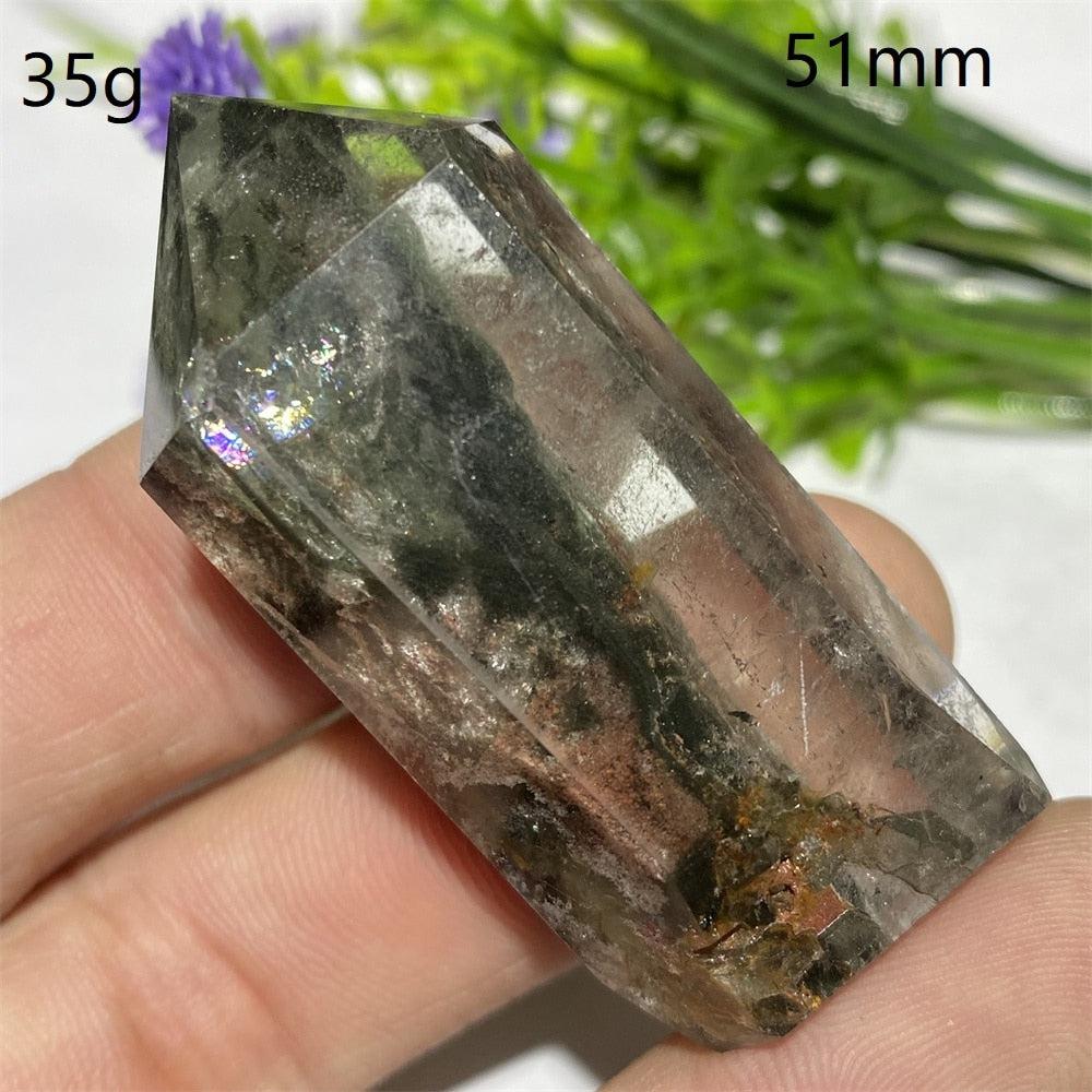 Green Phantom Quartz Hexagon Prism Point