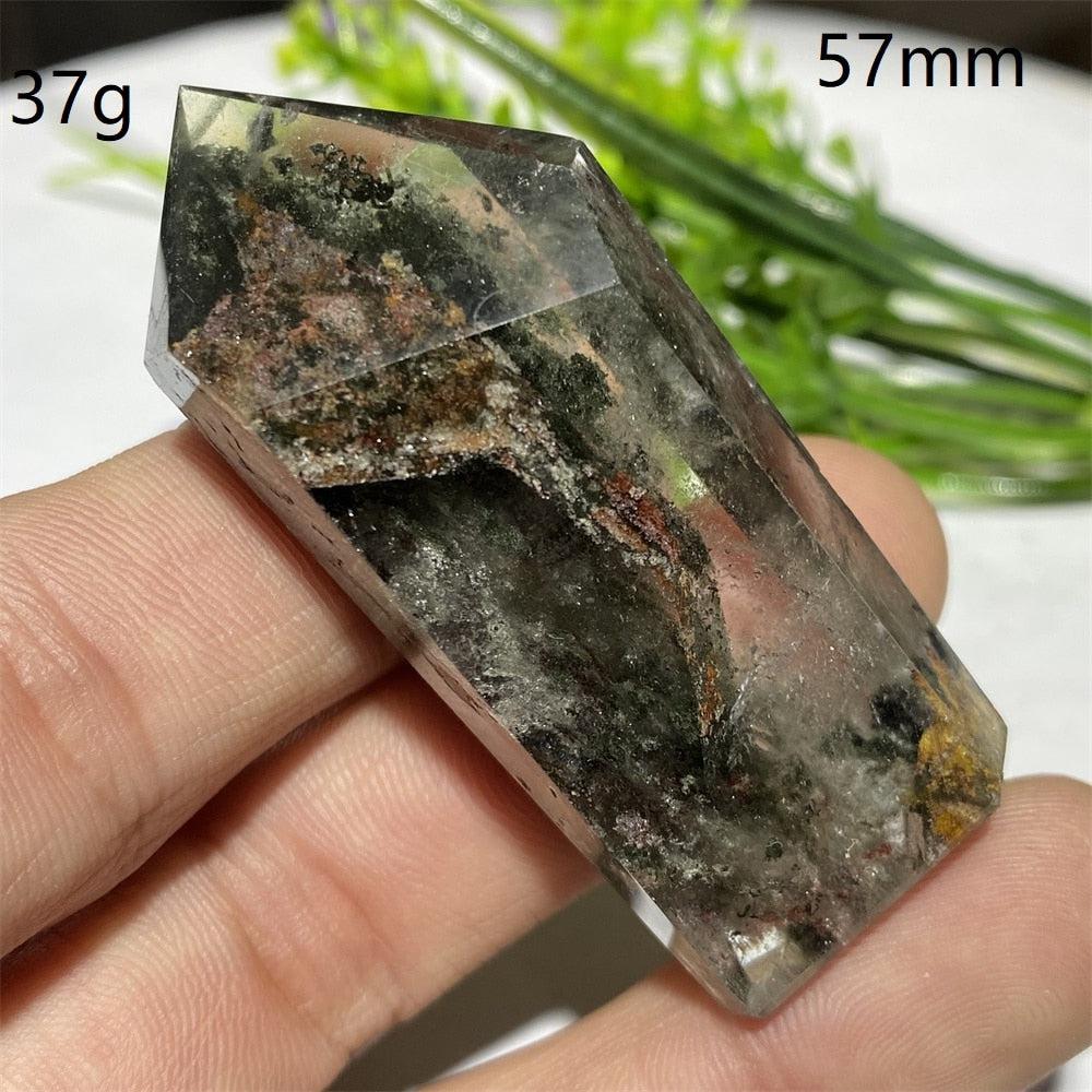 Green Phantom Quartz Hexagon Prism Point