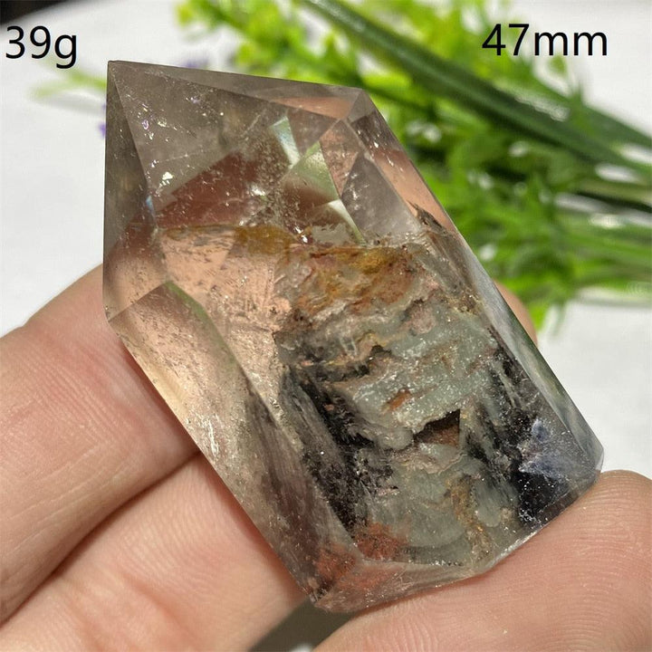 Green Phantom Quartz Hexagon Prism Point