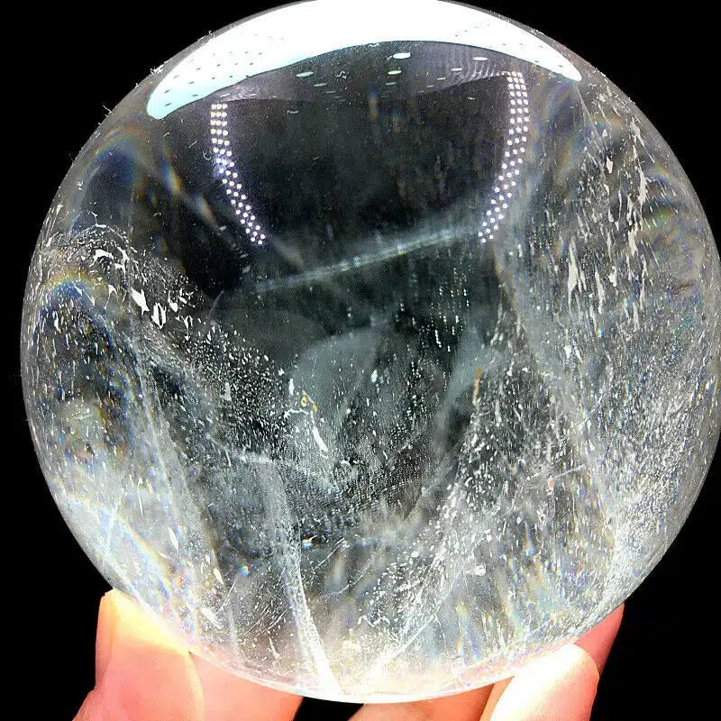 Large Natural Clear Quartz Sphere and Stand
