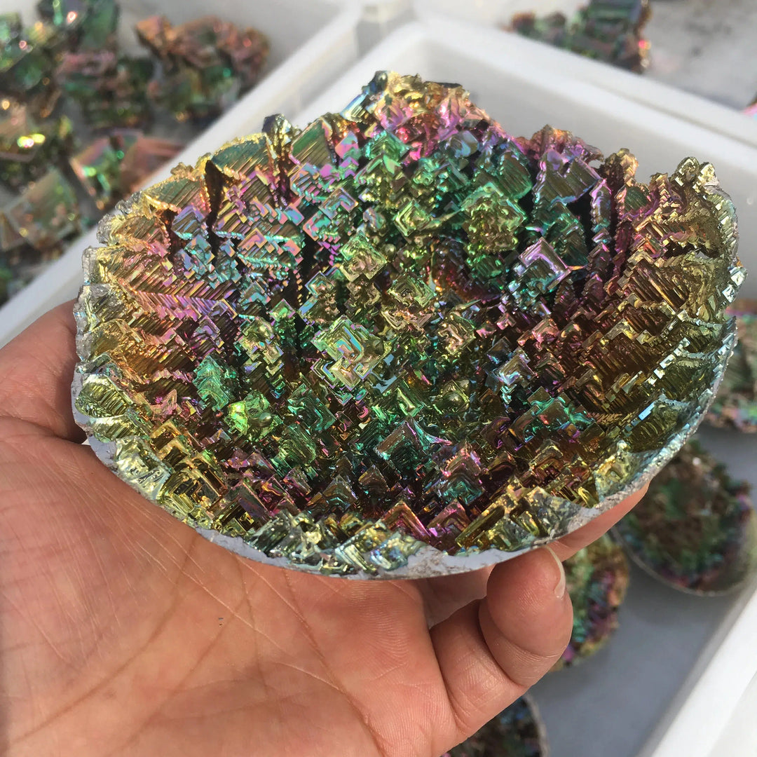 Bismuth Metal Crystal Rainbow Bowl