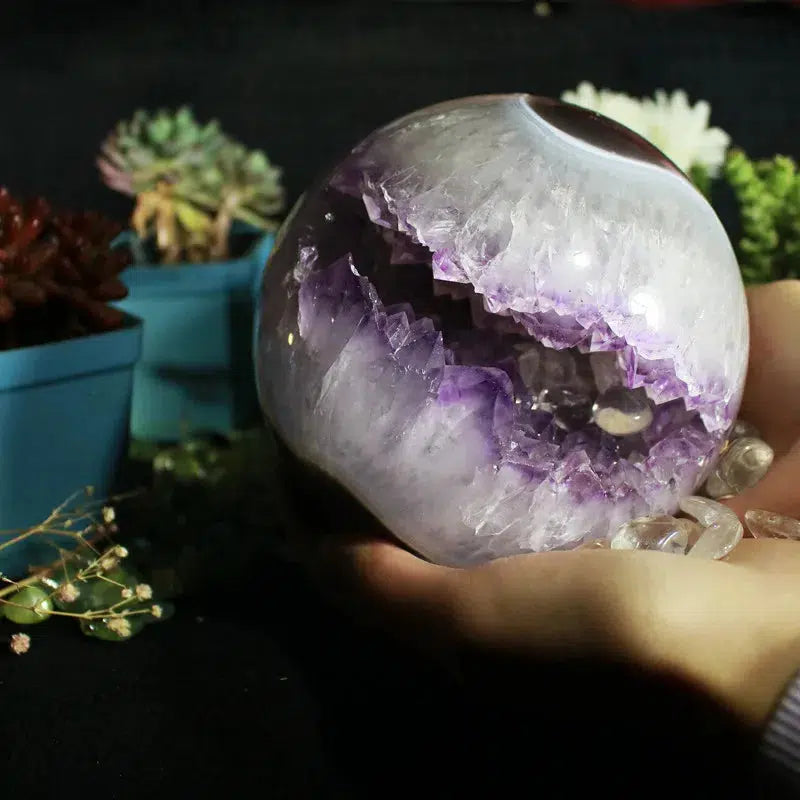 Amethyst Geode Crystal Sphere