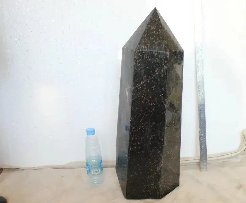 HUGE! Black Tourmaline & Red Garnet Crystal Point