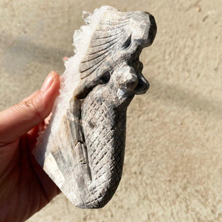 Hand Carved Quartz Cluster Mermaid