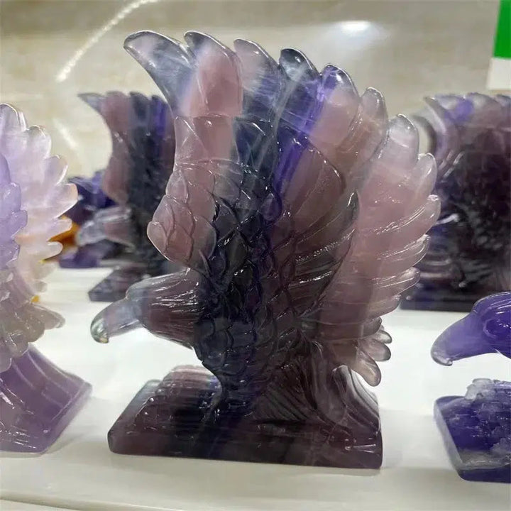 Handmade Carved Fluorite Eagle