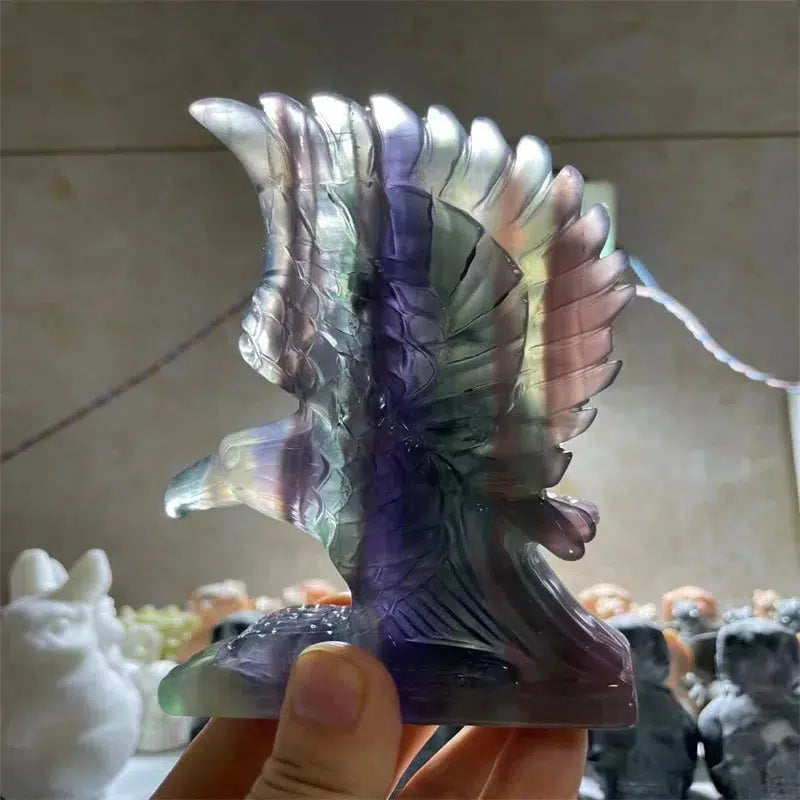 Handmade Carved Fluorite Eagle