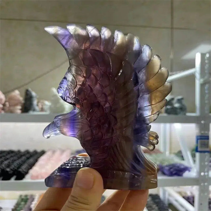 Handmade Carved Fluorite Eagle