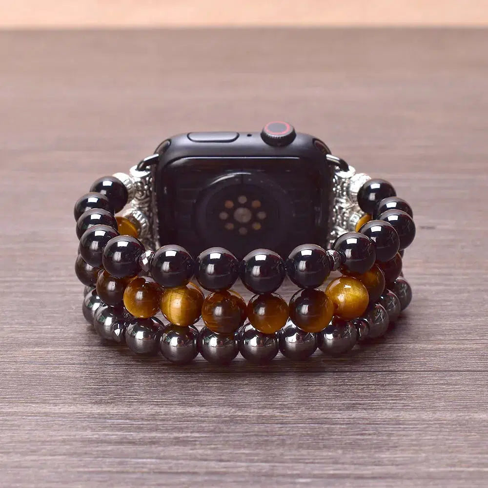 Hematite, Tiger Eye, Black Onyx, Apple Watch Band