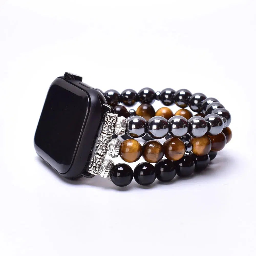 Hematite, Tiger Eye, Black Onyx, Apple Watch Band