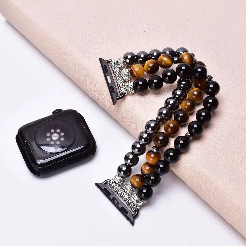 Hematite, Tiger Eye, Black Onyx, Apple Watch Band