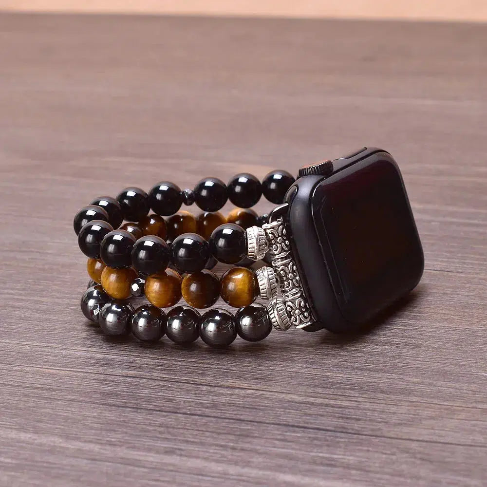 Hematite, Tiger Eye, Black Onyx, Apple Watch Band