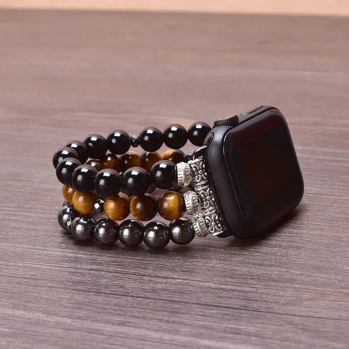 Hematite, Tiger Eye, Black Onyx, Apple Watch Band